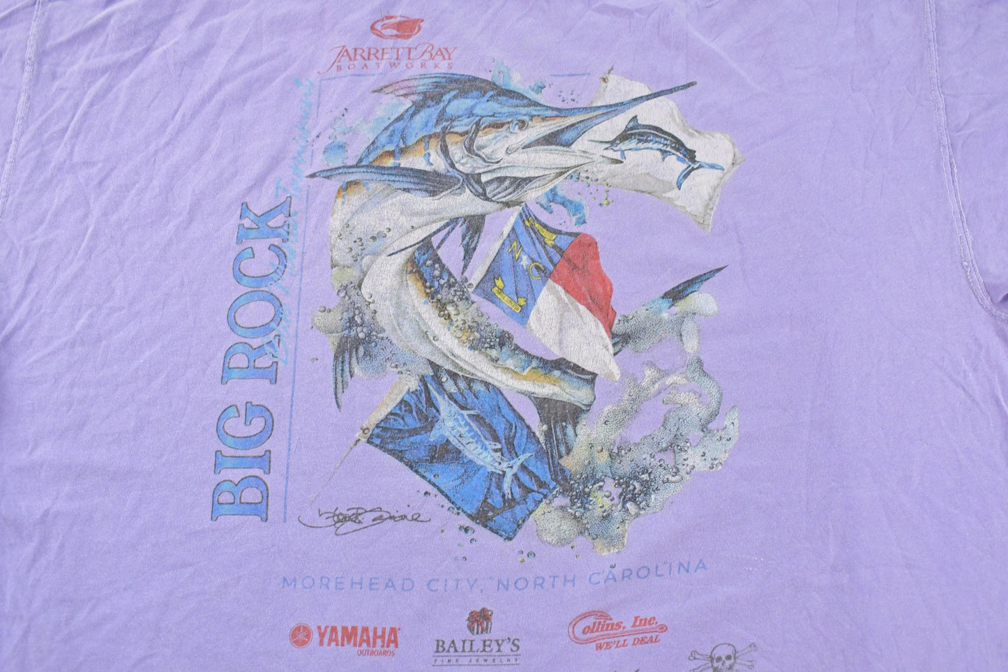 Vintage 2000s Big Rock Fishing Graphic Print T-Shirt Men's 2XL / Y2K Vintage Streetwear / Nature