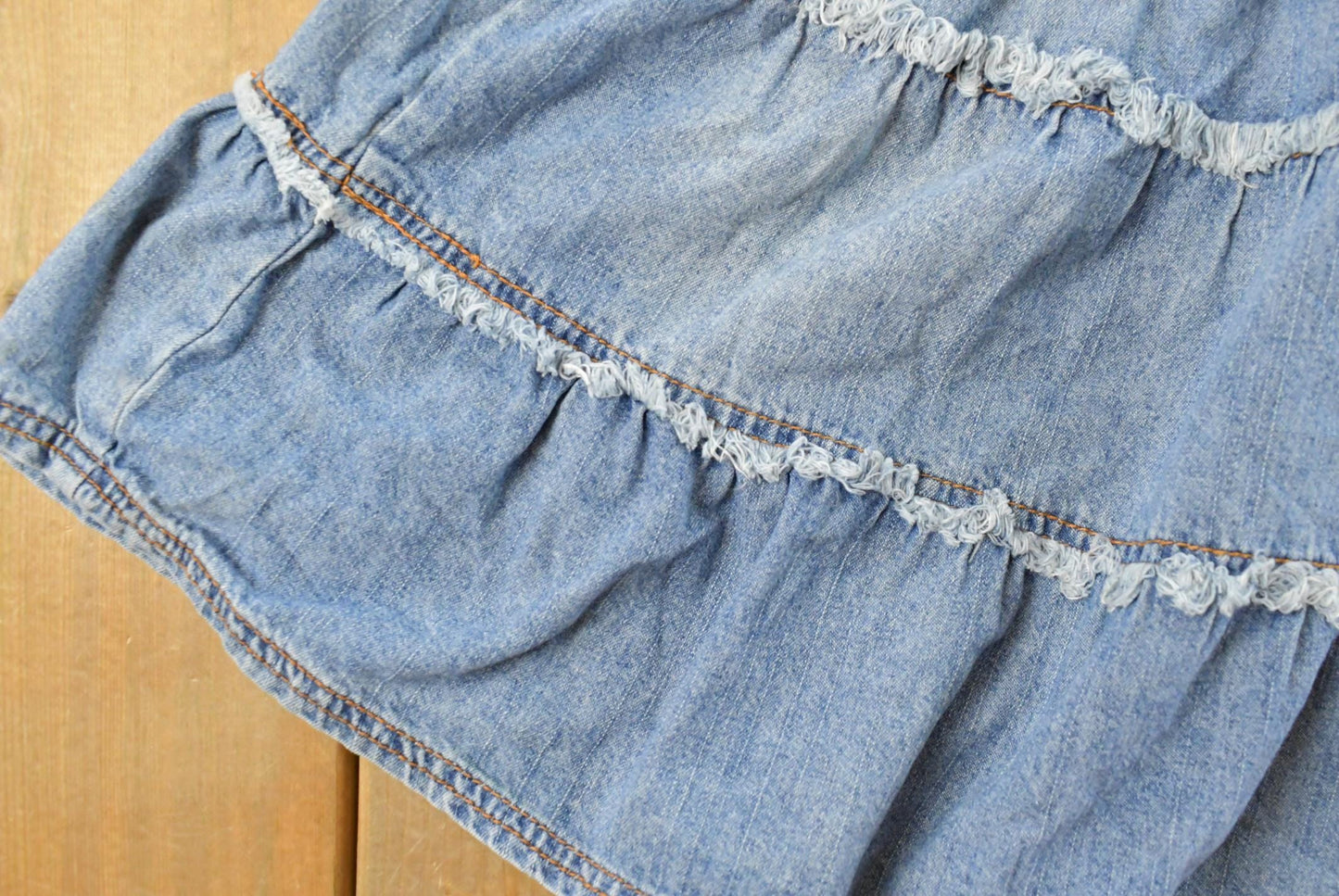 Vintage Y2K Yonique Denim Ruffled Mini Skirt Women's 27