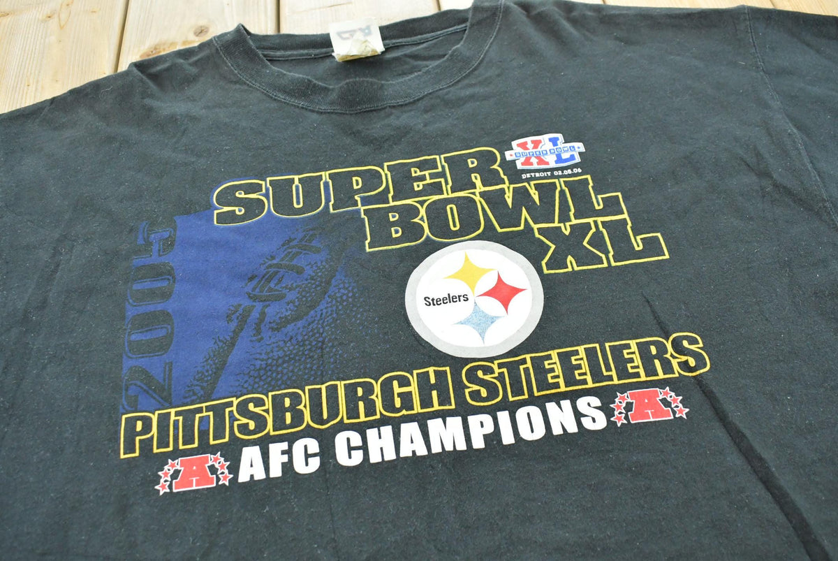 Vintage 2006 Pittsburgh Steelers Super Bowl 40 NFL Football Souvenir T-Shirt Men's 2XL