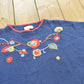 Vintage 1990s DK Gold Floral Pattern Cotton Knit Sweater Women's XL