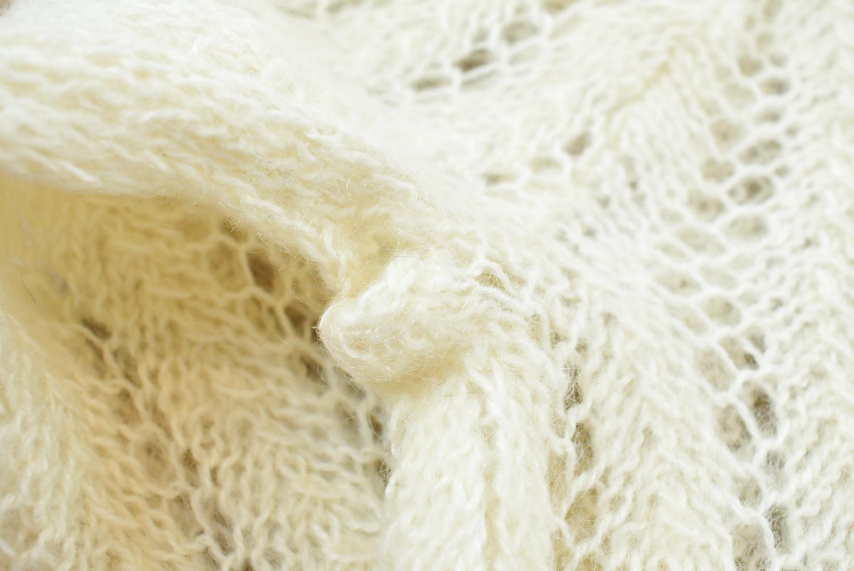 Vintage 1980s Crochet Knit Button Up Cardigan Sweater Women's M