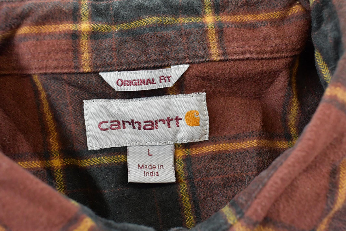 Vintage 2000s Carhartt Plaid Button Up Flannel Shirt Men's L