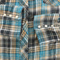 Vintage 1990s Wrangler Wrancher Plaid Flannel Pearl Snap Button Up Shirt Men's XL