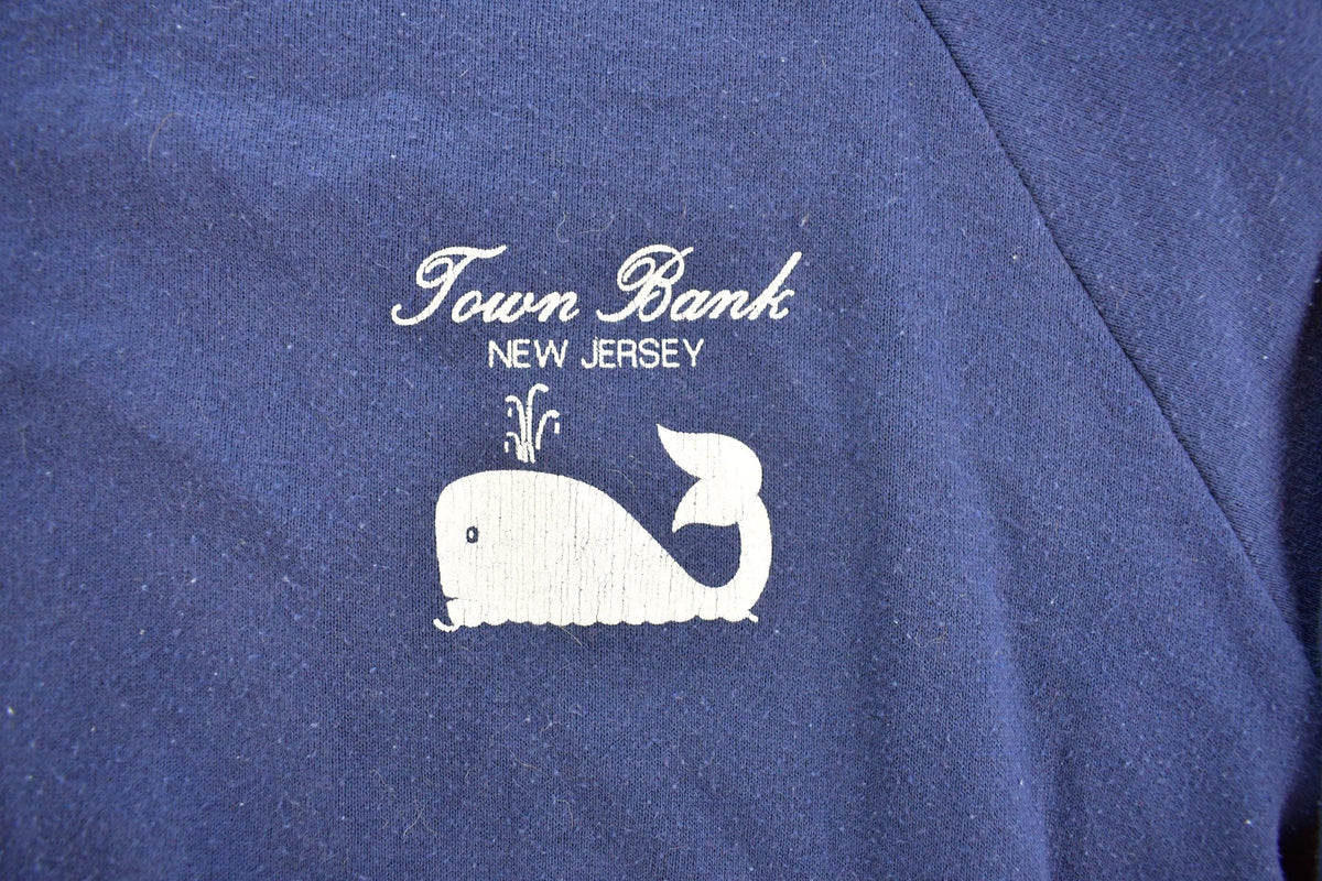 Vintage 1990s Town Bank New Jersey Travel Raglan Crewneck Sweatshirt Men's L