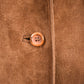 Vintage 1970s Fur Collar Suede Leather Jacket