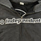 Vintage Y2K Independent Trucks Embroidered Logo Skateboarding Full Zip Hoodie Sweatshirt Men's L