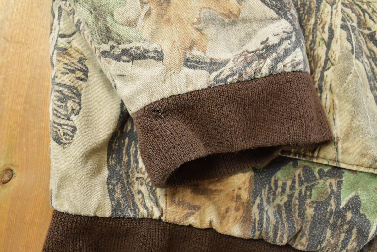 Vintage 1990s RedHead RealTree Camo Full Zip Snaps Insulated Hooded Jacket Men's 2XL