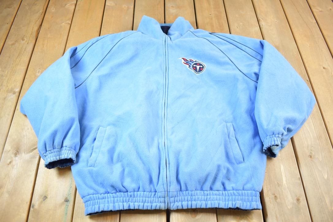 Vintage Y2K Tennessee Titans NFL Reversible Fleece Football Jacket Men's 2XL