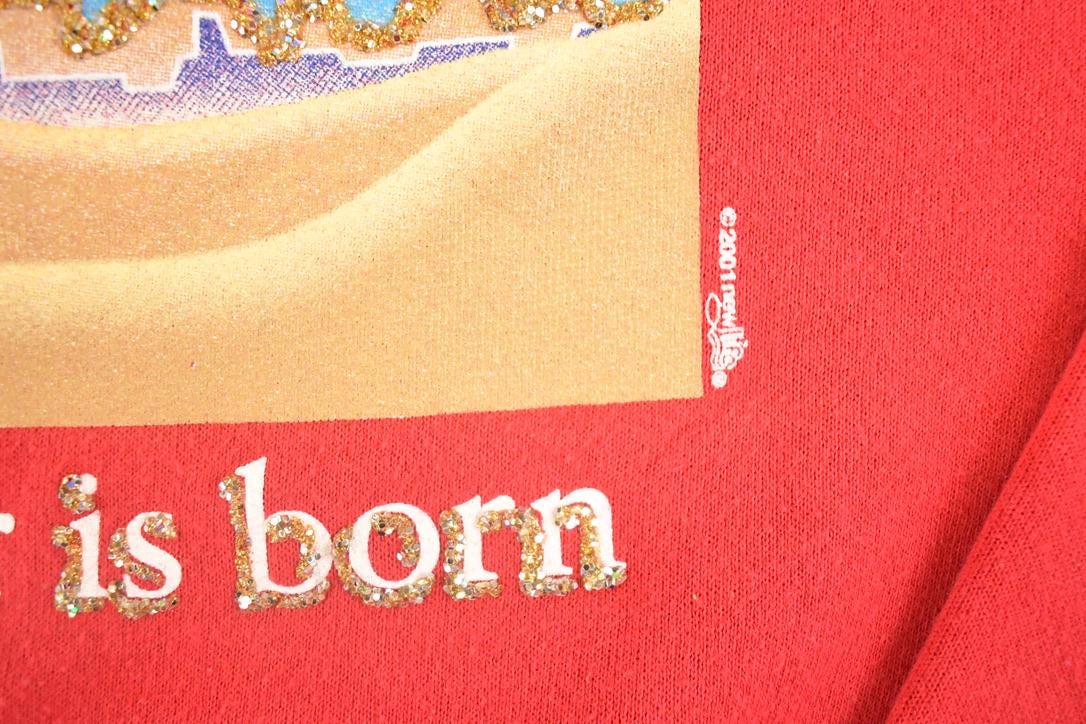 Vintage 1990s Christ The Savior Is Born Souvenir Crewneck Sweatshirt Mens L