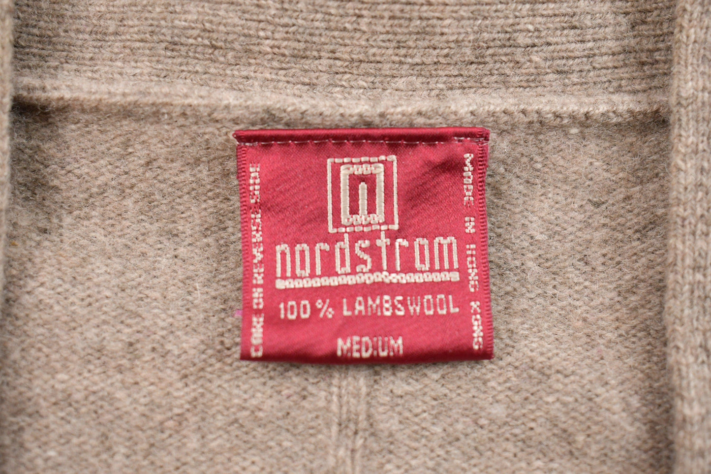 Vintage 1990s Nordstrom Knitted Lambswool Cardigan Sweater Men's S