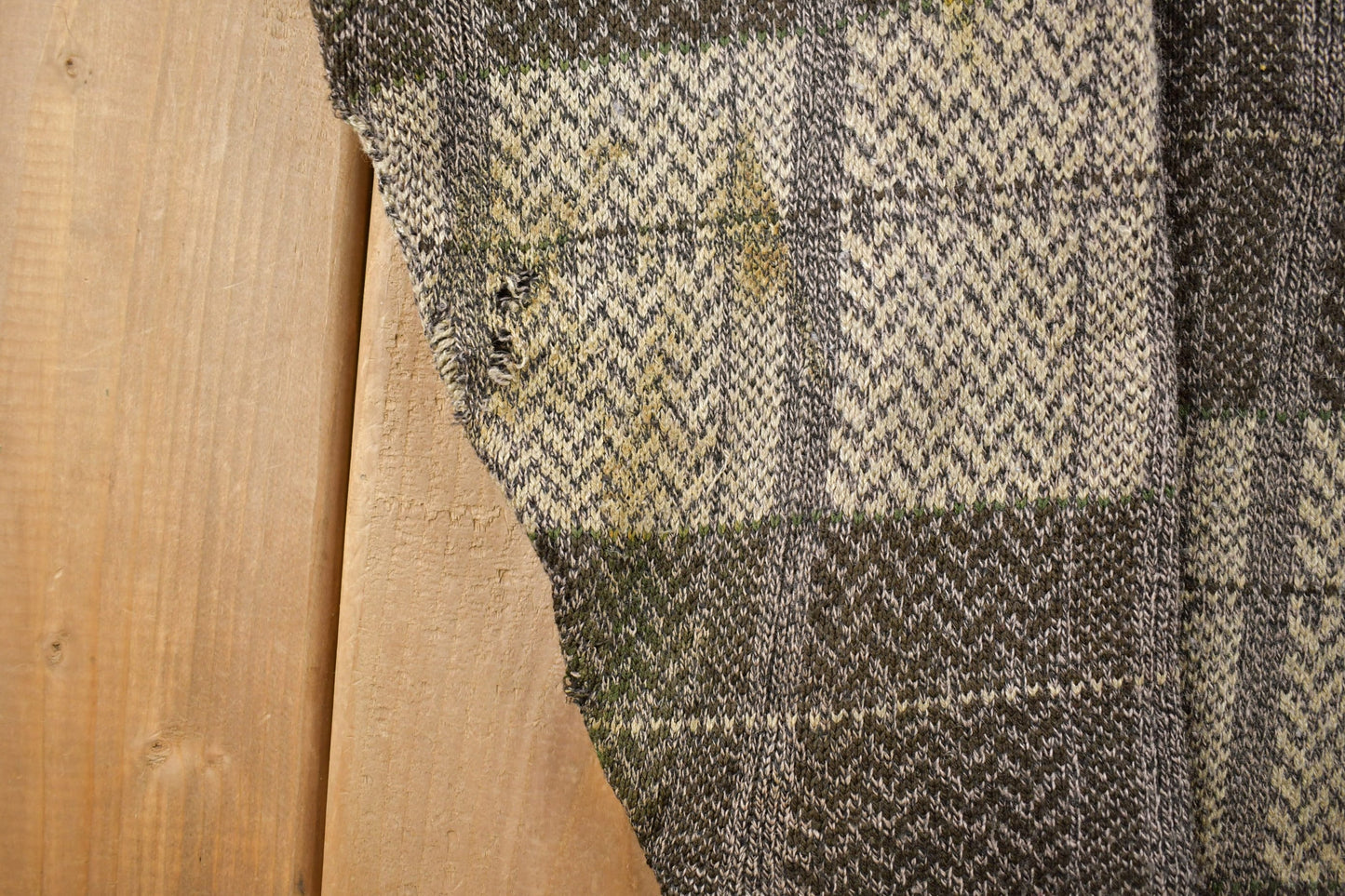 Vintage 1990s Town Craft Knitted Plaid Cardigan Sweater Men's Medium