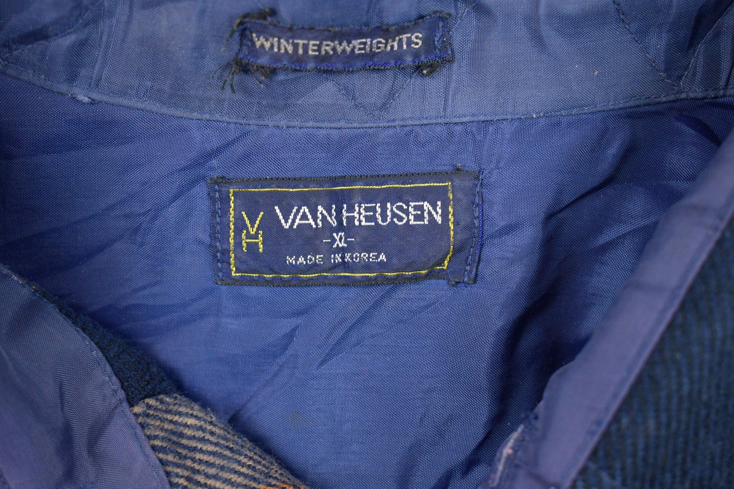 Vintage 1990s Van Heusen Plaid Lined Button Up Shirt Men's XL