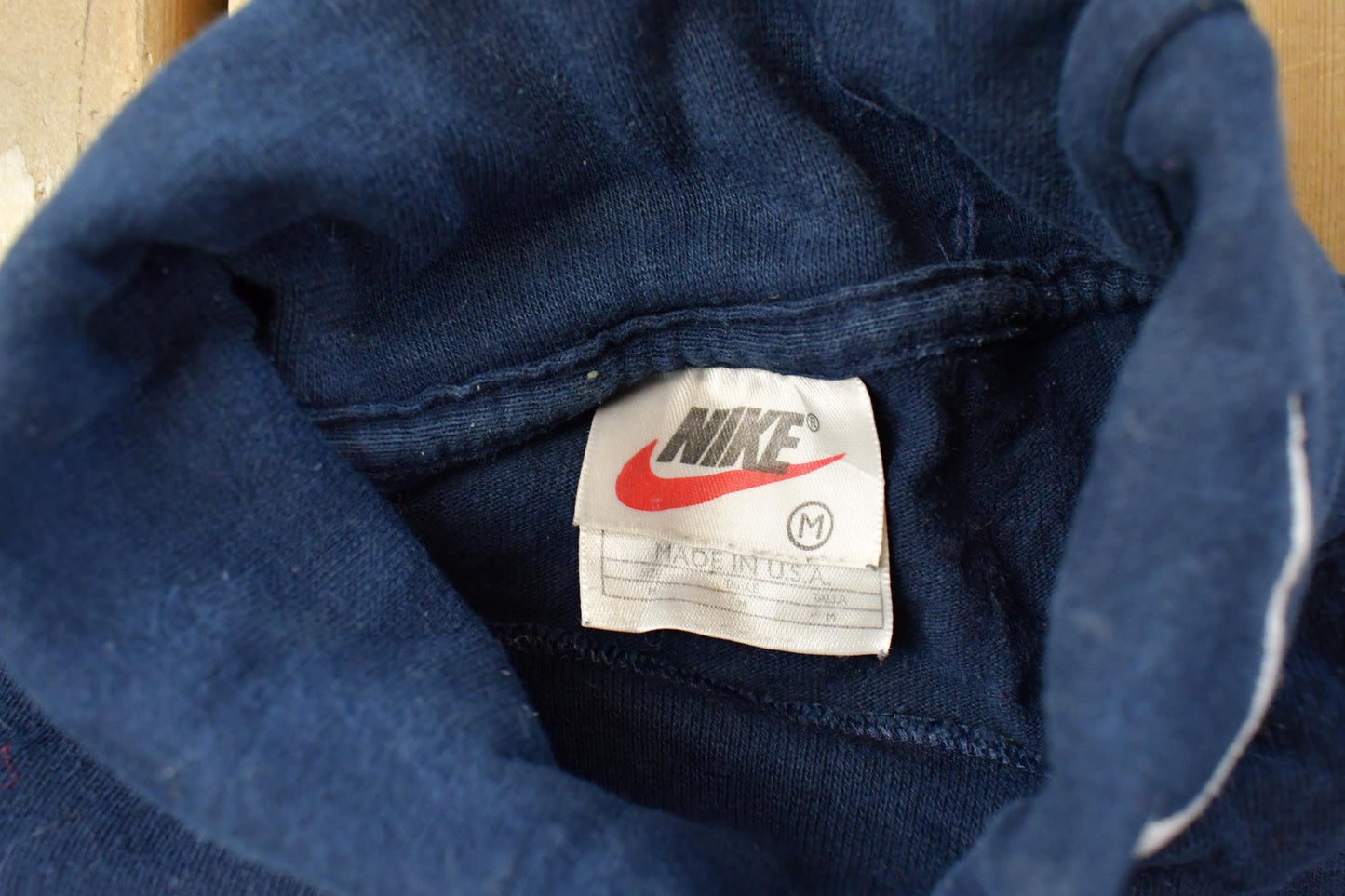 Vintage 1990s Nike Embroidered Mini Swoosh Turtleneck Long Sleeve Shirt Men's M