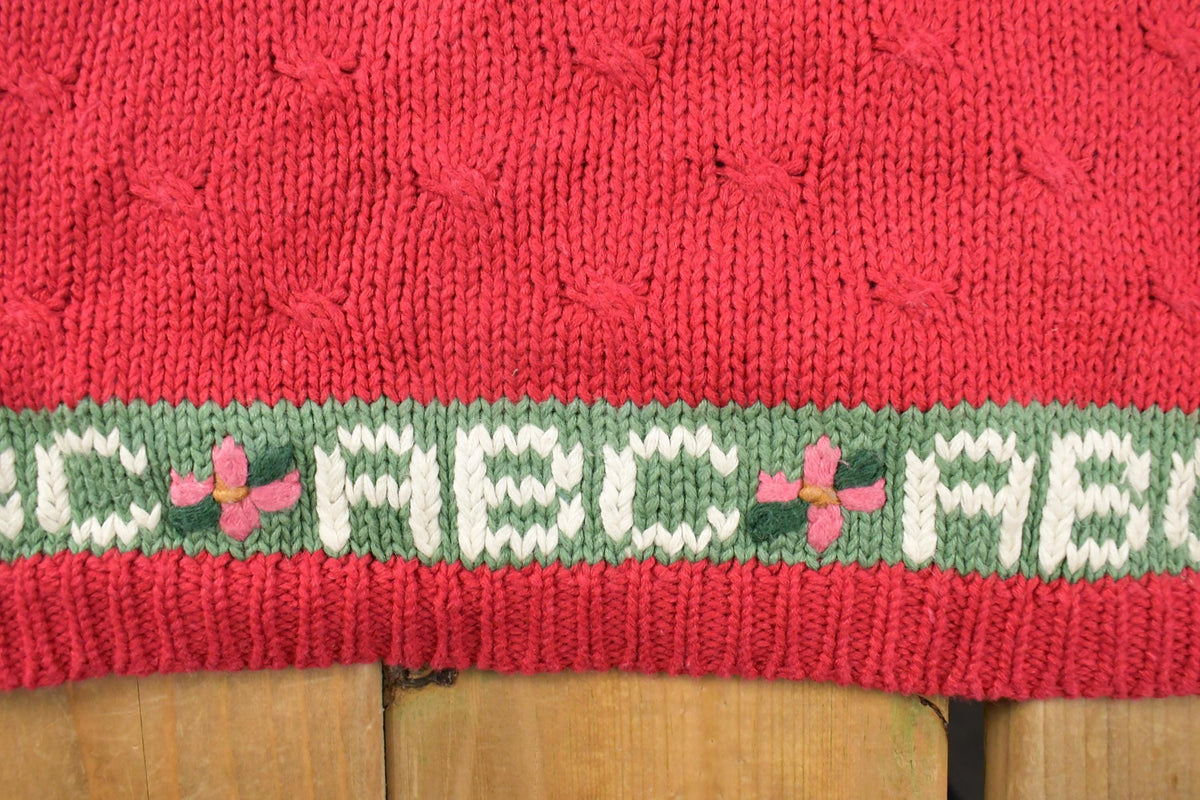 Vintage 1990s Northern Isles Hand Knit Teacher Cardigan Sweater Women's XL