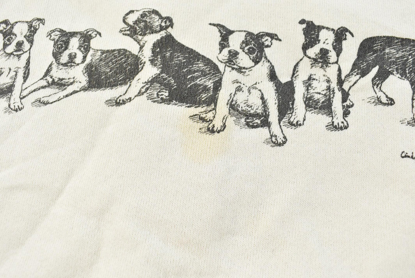 Vintage 1988 Puppies Dog Print Crewneck Sweatshirt Men's M