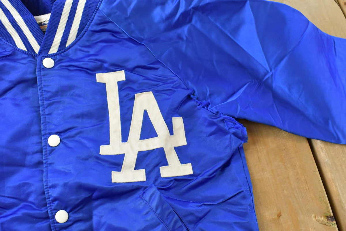 Vintage 1980s Pyramid Los Angeles Dodgers MLB Satin Bomber Youth M
