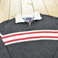 Vintage 1990s Tommy Hilfiger Striped Quarter Zip Knit Sweater Men's L