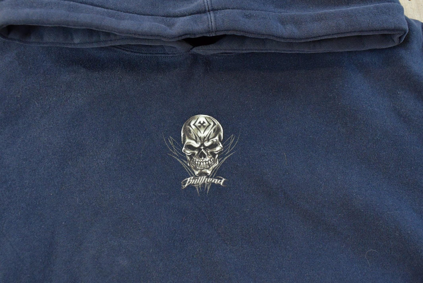 Vintage 1990s Bullhead Skull 8 Ball Graphic Hoodie Men's XL