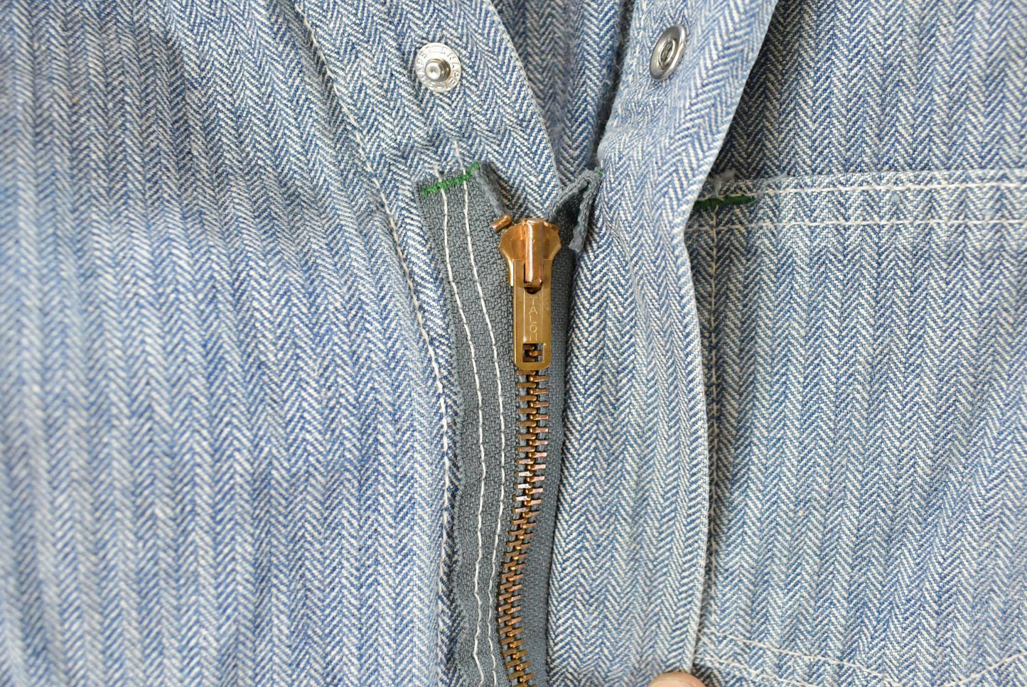 Vintage 1970s Key Imperial Denim Herringbone Mechanics Coveralls Women's 27 x 23