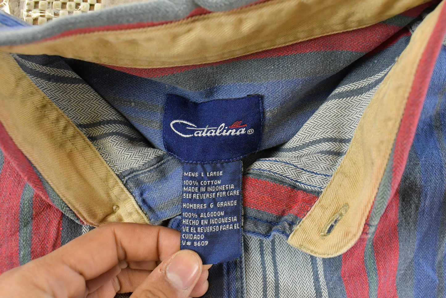 Vintage 1990s Catalina Striped Yachting Button Up Shirt Men's Large