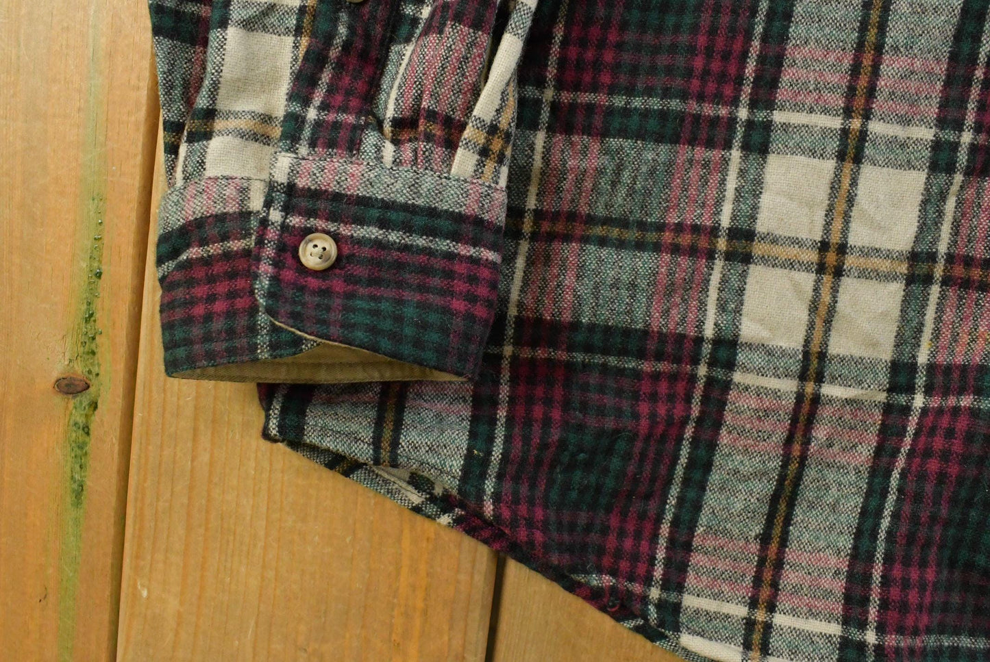 Vintage 1980s Eddie Bauer Wool Flannel Button Up Shirt Men's XL