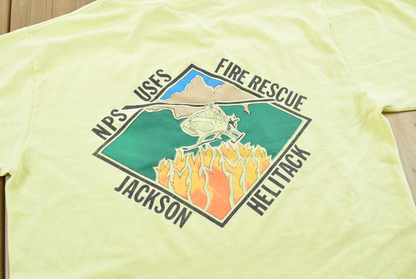 Vintage 1991 Jackson Helitack Fire Rescue T-Shirt Men's S