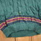Vintage 1990s New River Knitted V-Neck Colligate Sweater Men's Medium