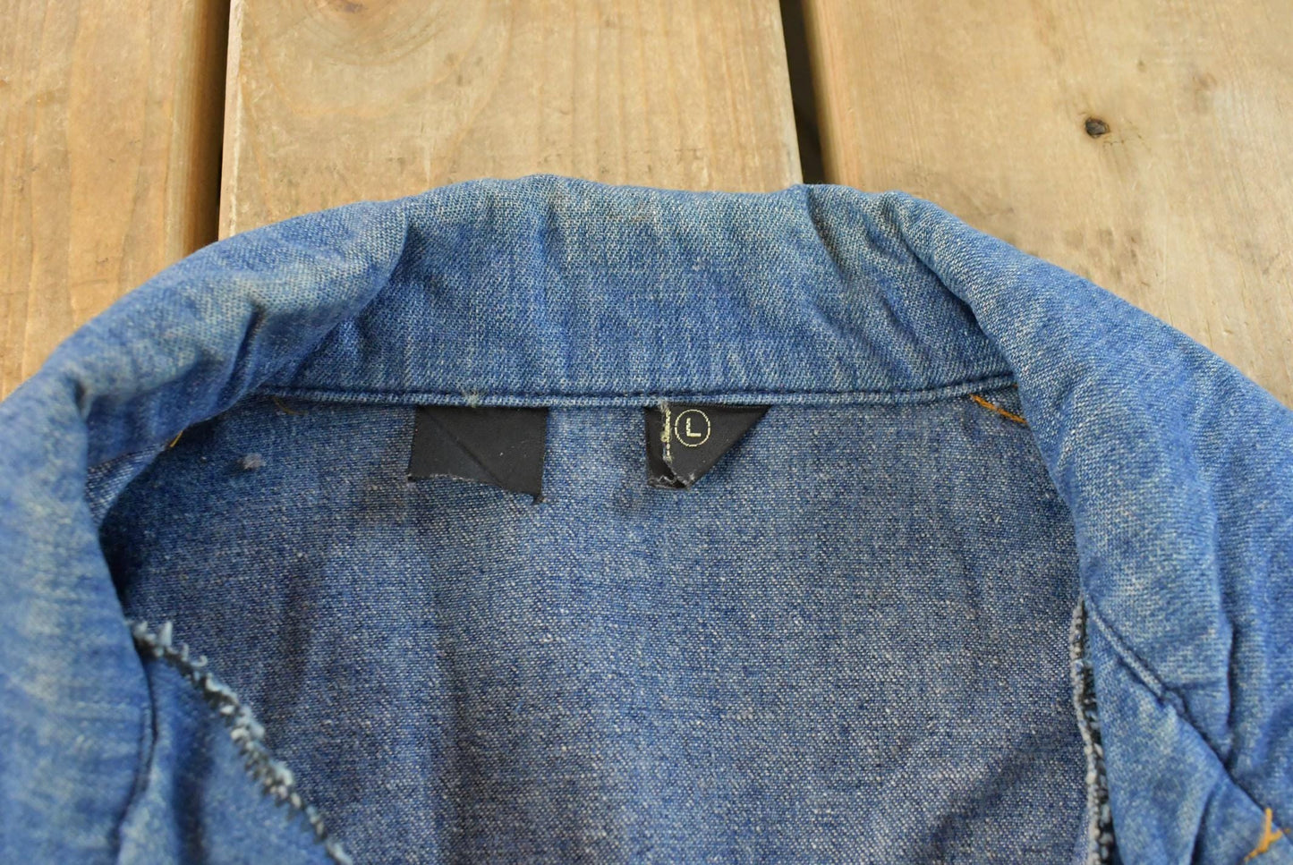 Vintage 1970s Lee Western Style Pearl Snap Button Up Denim Shirt Men's Large