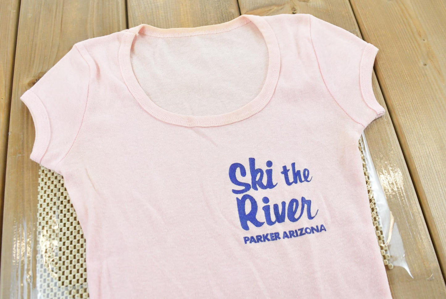 Vintage 1980s Ski the River Parker Arizona T-Shirt Baby Tee Womens XXS