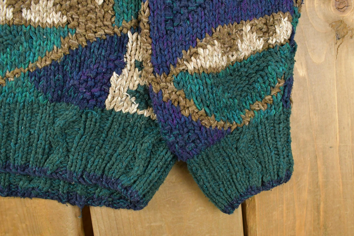 Vintage 1990s Northern Isles Knit Abstract Pattern Crewneck Sweater Mens XL