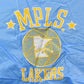 Vintage Y2K DEADSTOCK Minneapolis Lakers NBA Hardwood Classics Basketball Snap On Button Satin Jacket Mens 2XL