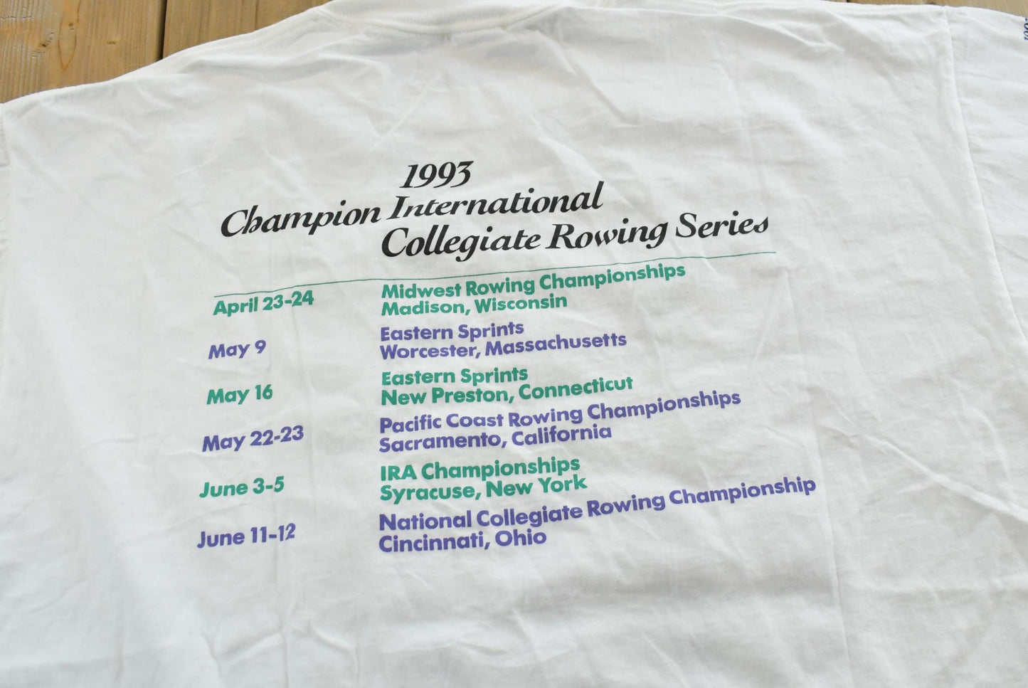 Vintage 1995 Collegiate Rowing T Shirt Men's L