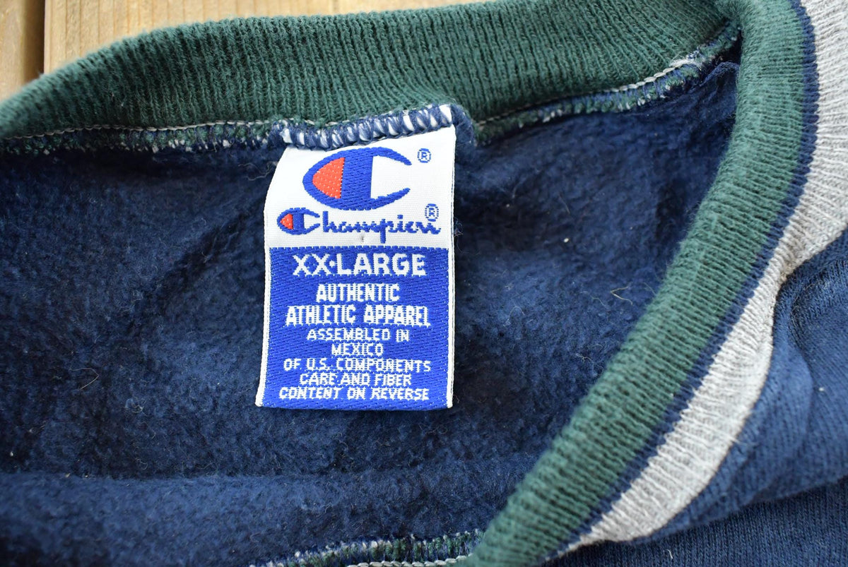 Vintage 1990s Champion Embroidered Spellout Crewneck Sweatshirt Men's XL