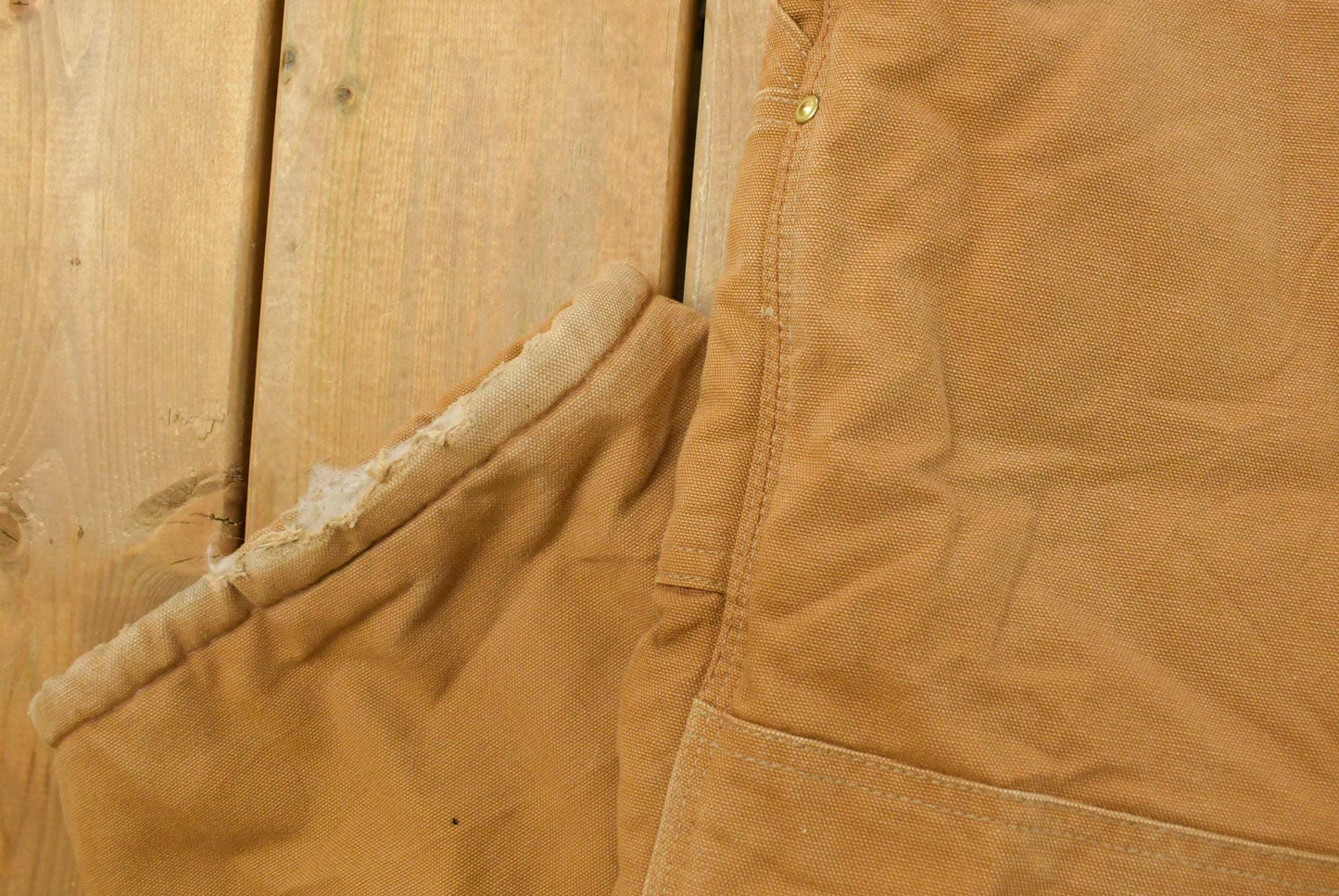 Vintage 1990s Carhartt Double Knee Insulated Canvas Bib Overalls Men's 48 x 29
