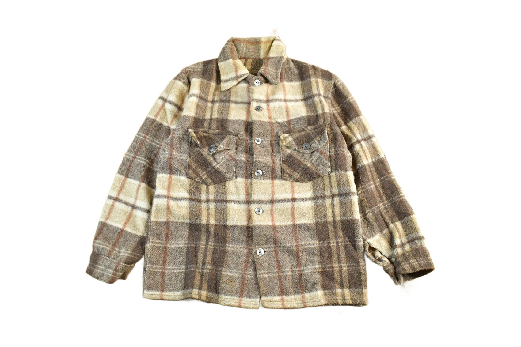 Vintage 1970s Wool Flannel Shirt Jacket Men's S-M