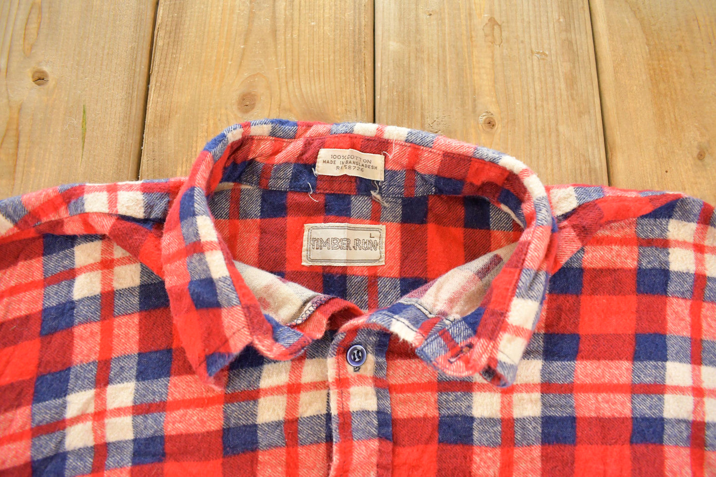 Vintage 1990's Timber Run Plaid Western Style Button Up Shirt Men's L