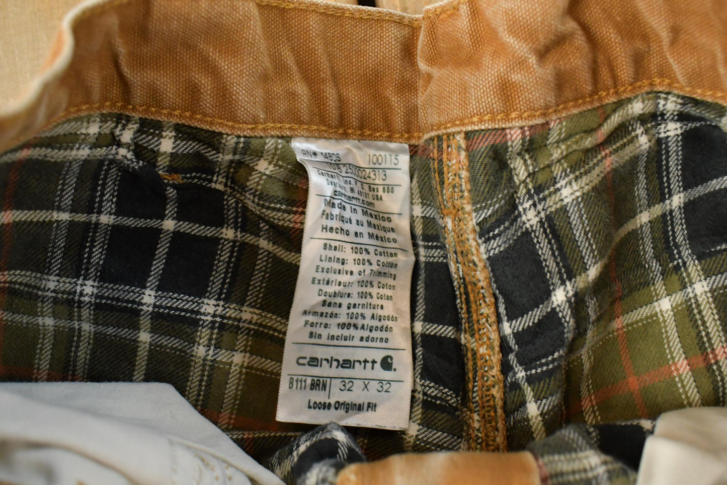 Vintage 2000s Carhartt Flannel Lined Canvas Work Pants Men's 31 x 30