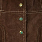 Vintage 1980s The Tannery Shearling Suede Leather Coat Women's S