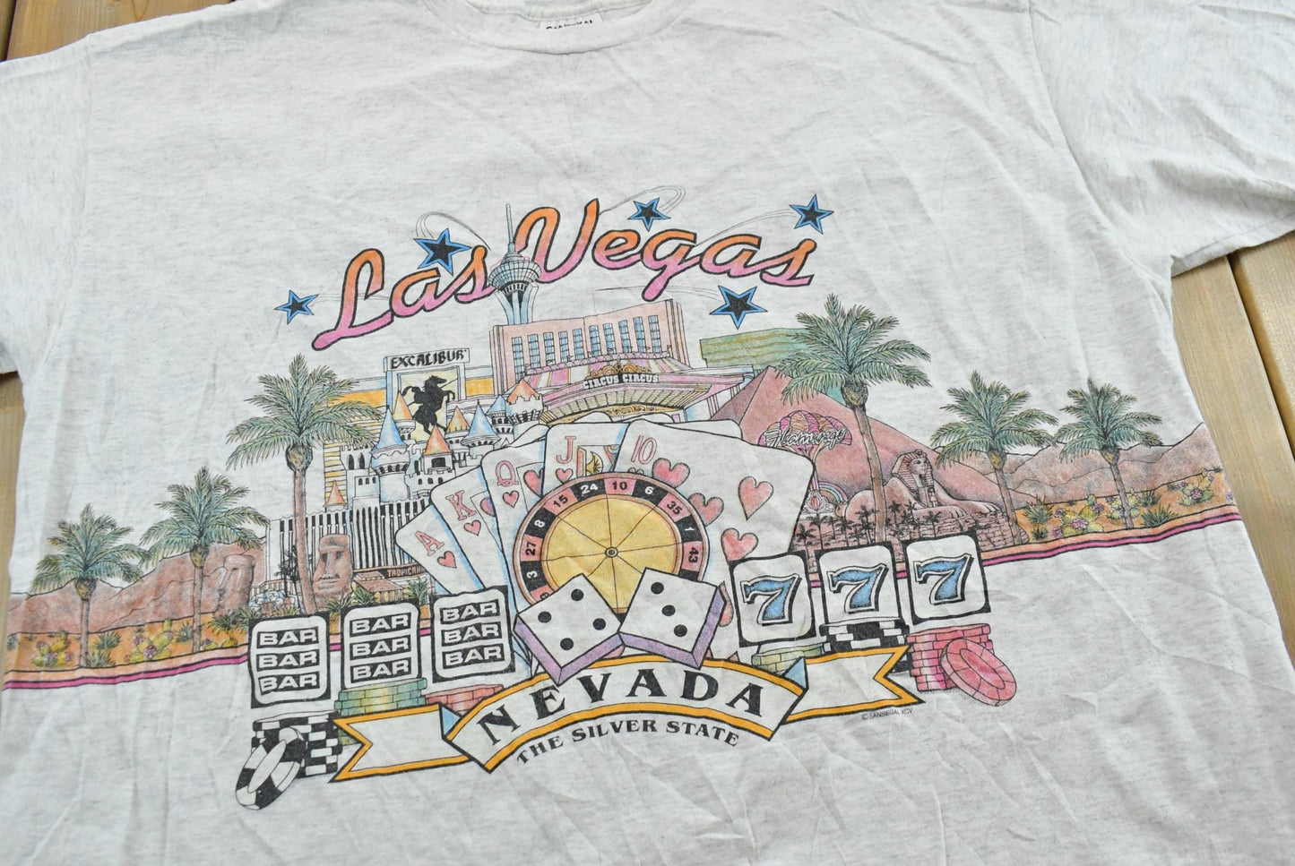 Vintage 1990s Las Vegas Nevada Casino Strip Souvenir Travel T-Shirt Men's XL