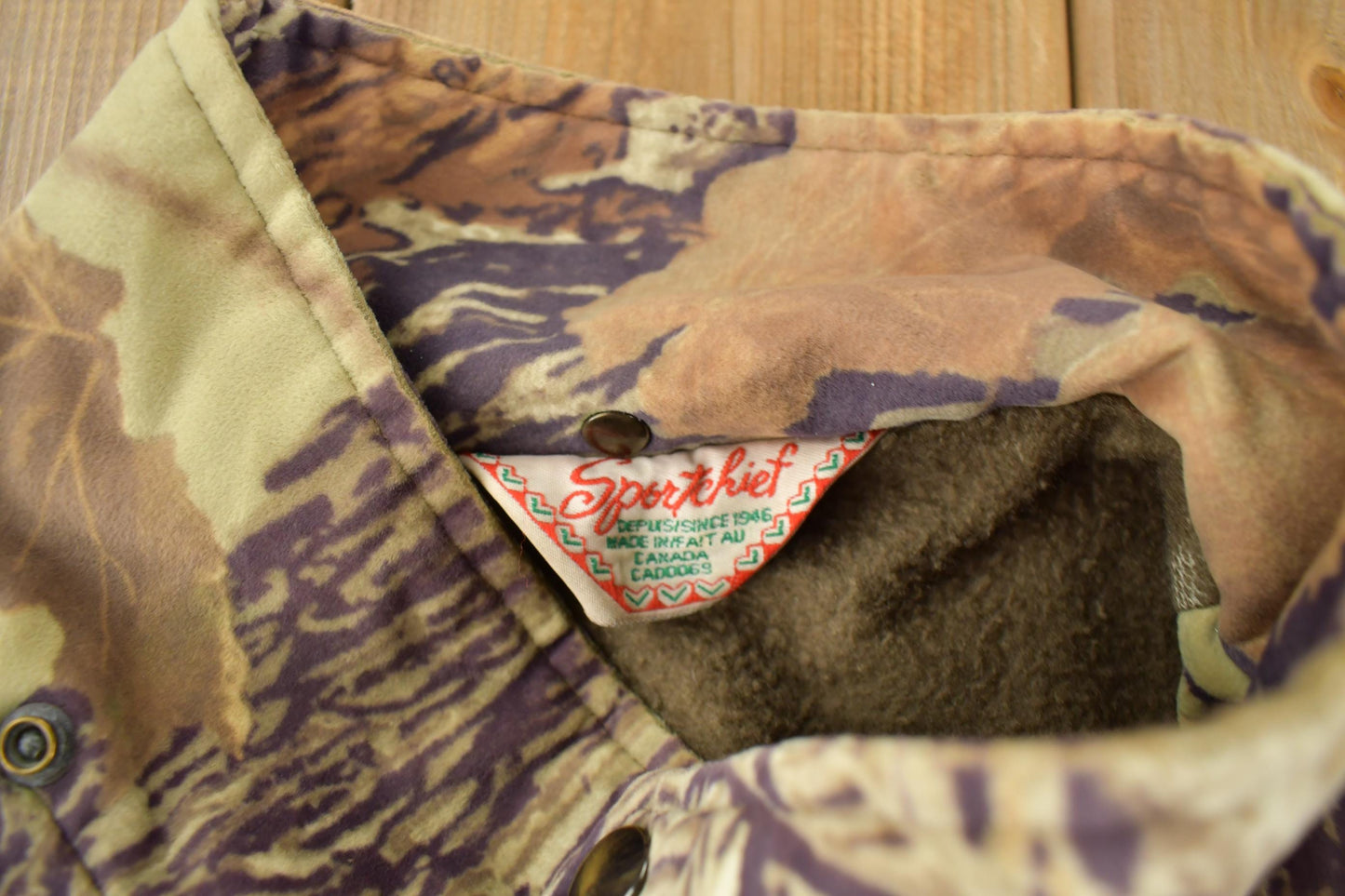 Vintage 1980s Real Tree Camo Sport Cheif Fleece Lined Jacket Men's 2XL