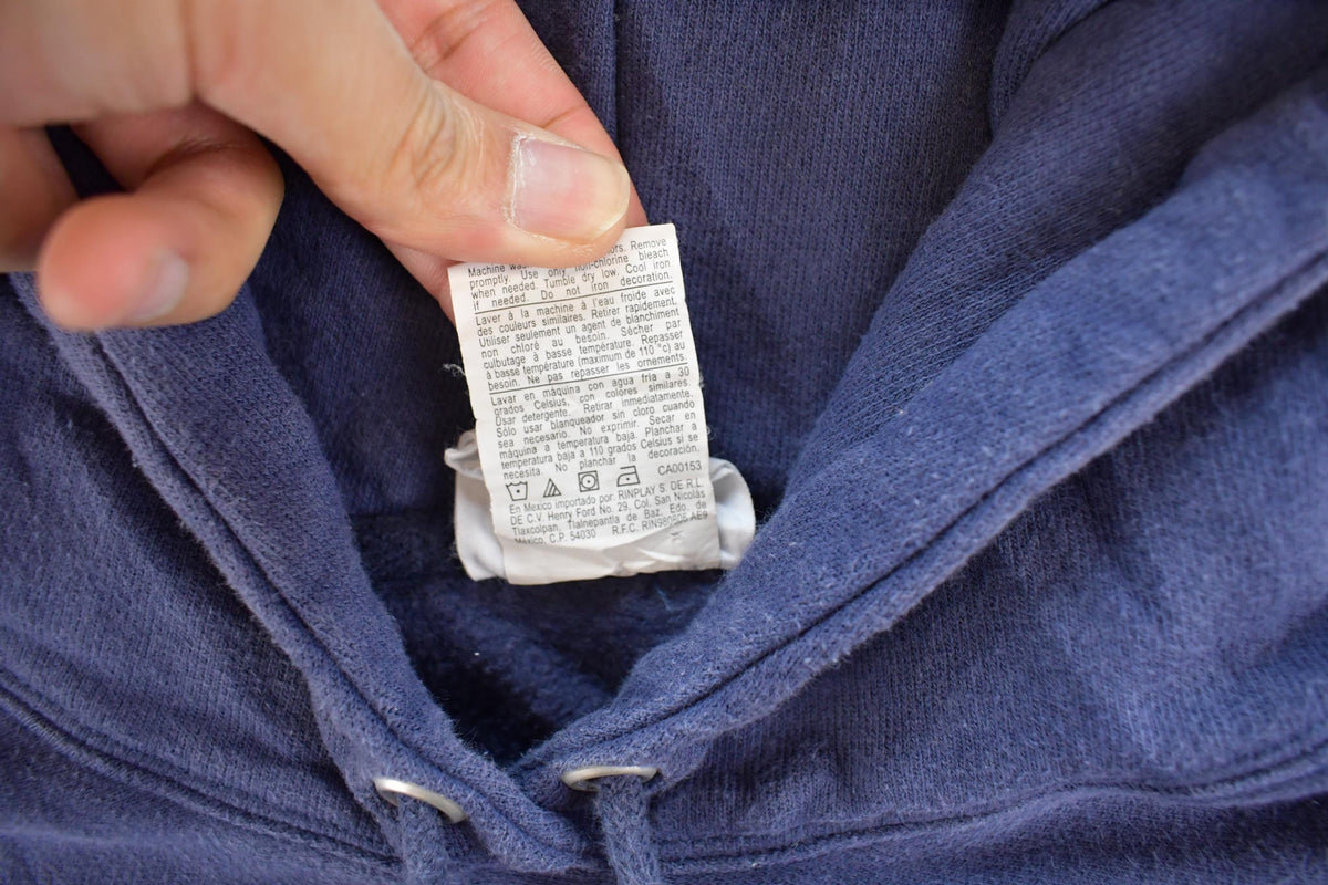 Vintage 2000s Sun Faded Champion Reverse Weave Blank Navy Blue Hoodie Sweatshirt Men's S