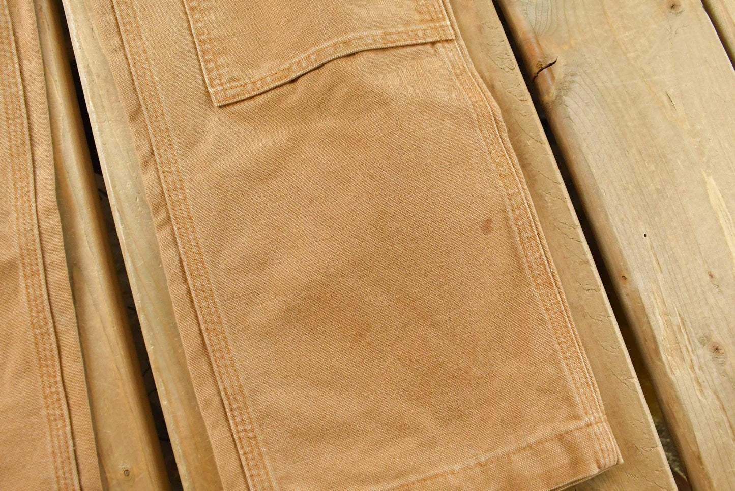 Vintage 2000s Carhartt Double Knee Tan Canvas Pants Men's 34 x 30