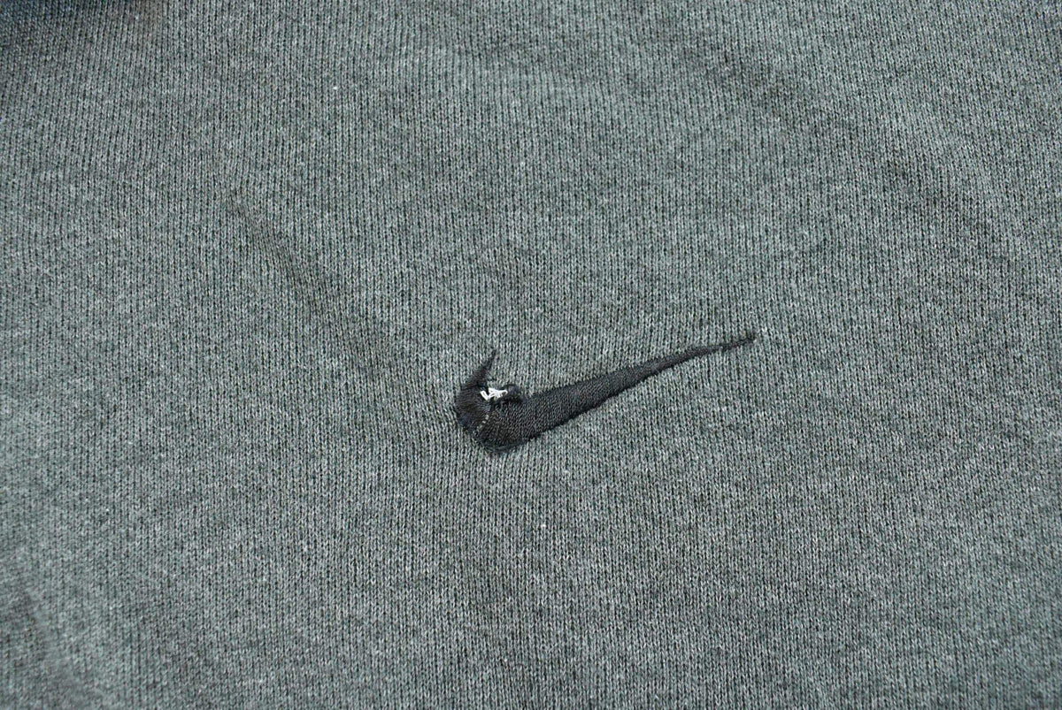 Vintage 1990s Cut Collar Nike Mini Swoosh Hoodie Men's L