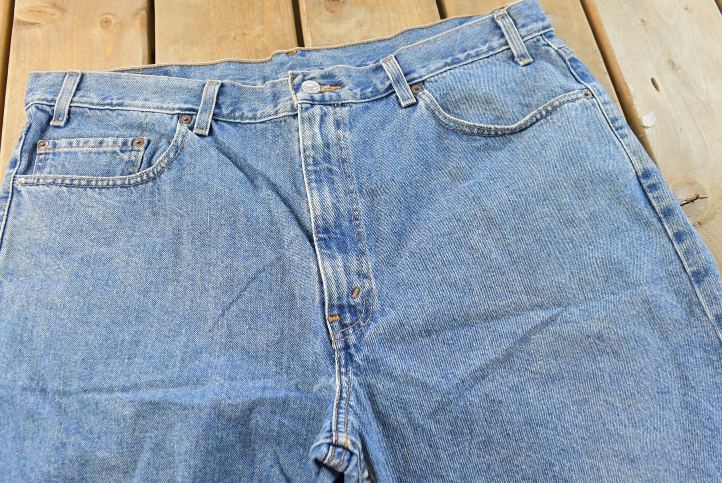 Vintage 1990s Levi's 550 Relaxed Fit Denim Blue Jean Shorts Men's 38