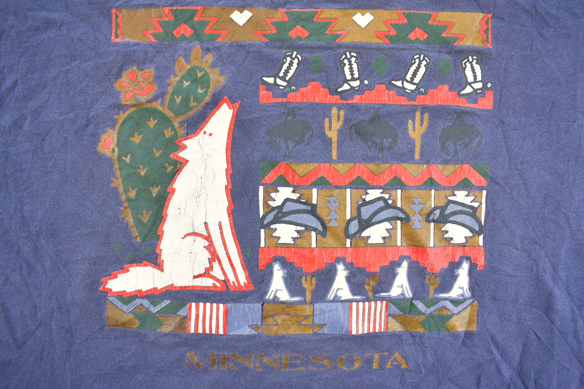 Vintage 1990s Minnesota Southwestern Souvenir Travel Graphic T Shirt Men's M