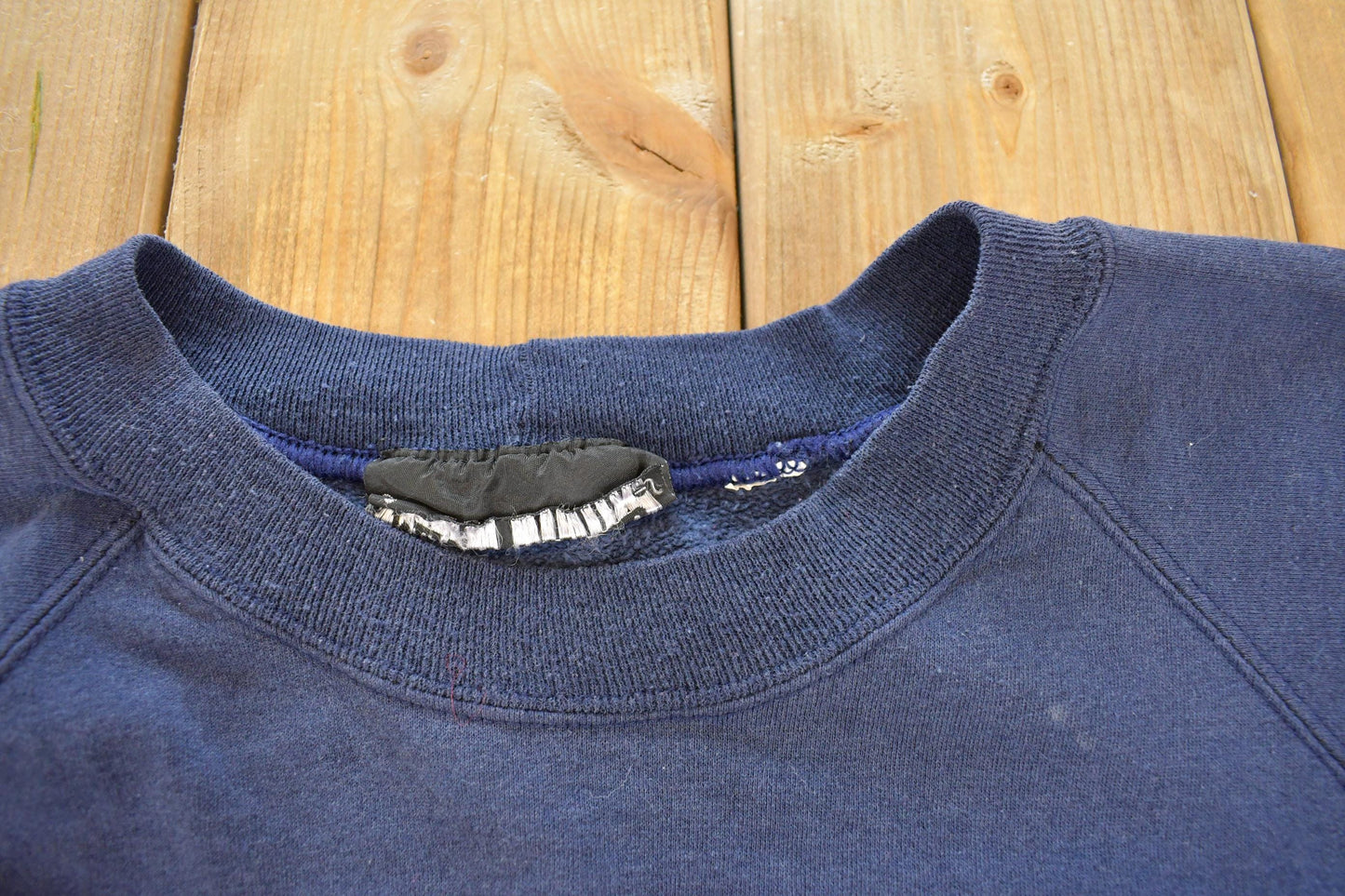 Vintage 1990s Blank Navy Blue Raglan Crewneck Sweatshirt Men's 2XL