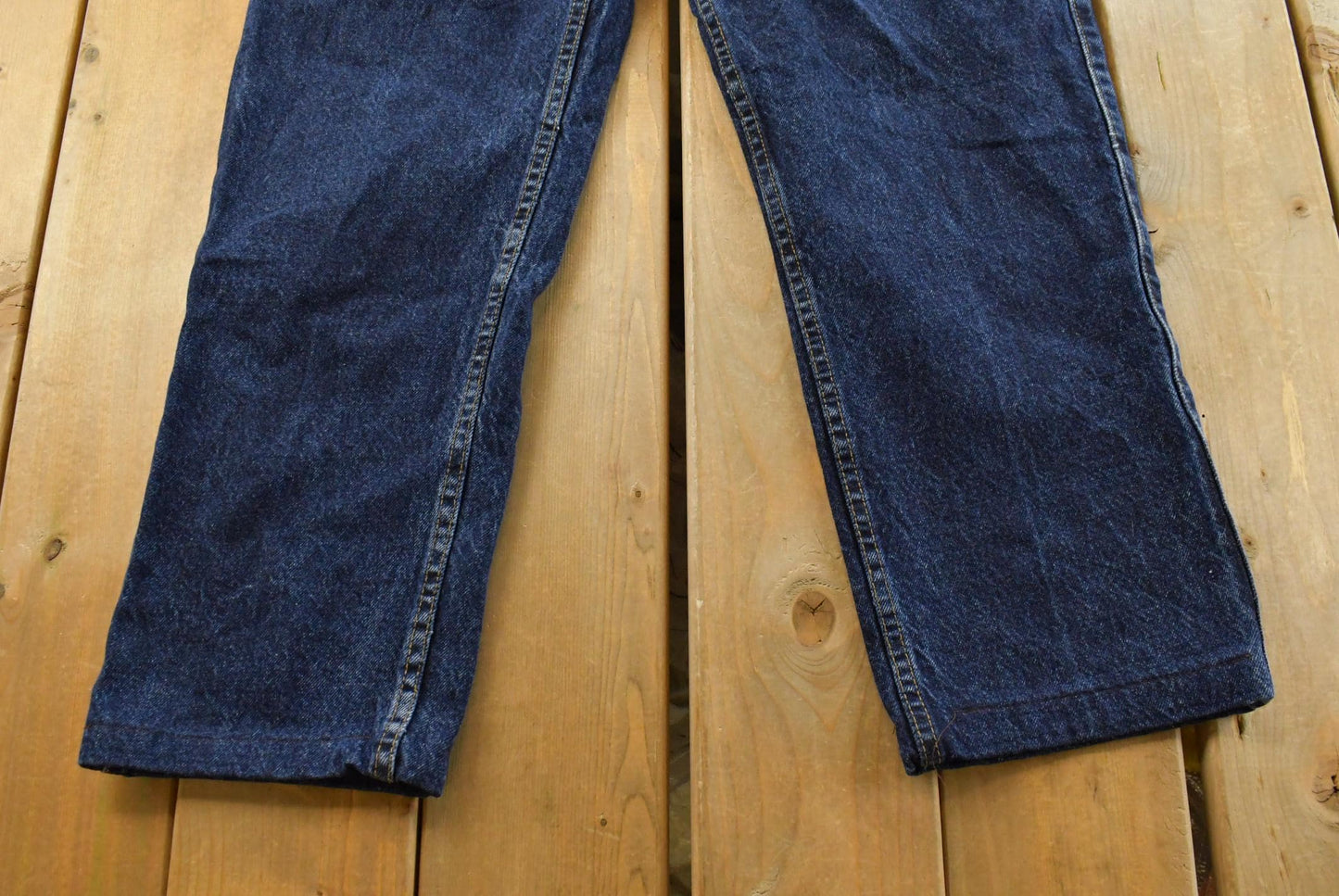 Vintage 1990s Levi's Two Horse Leather Tab Denim Dark Blue Jeans Men's 34 x 28