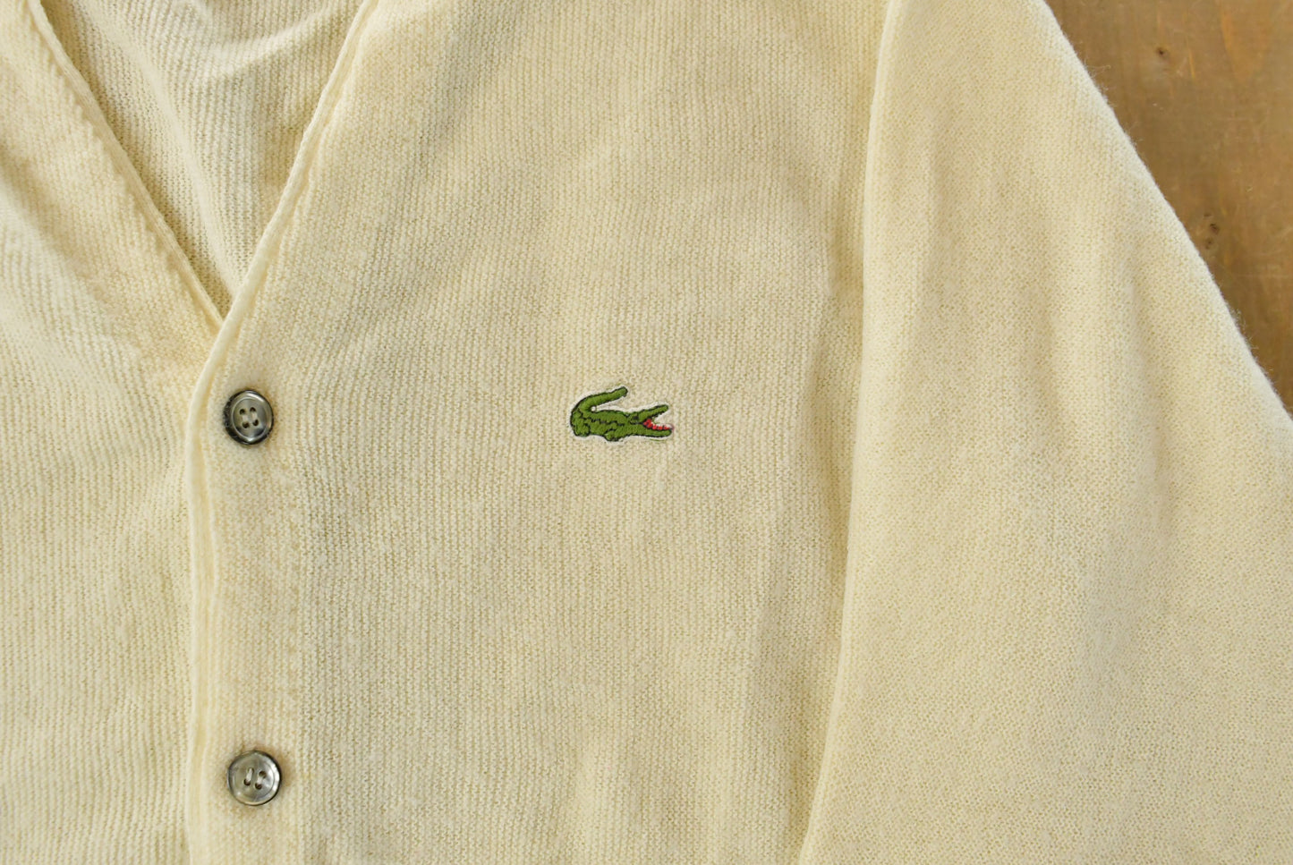 Vintage 1980s Izod Lacoste Knit Cardigan Sweater Men's Medium