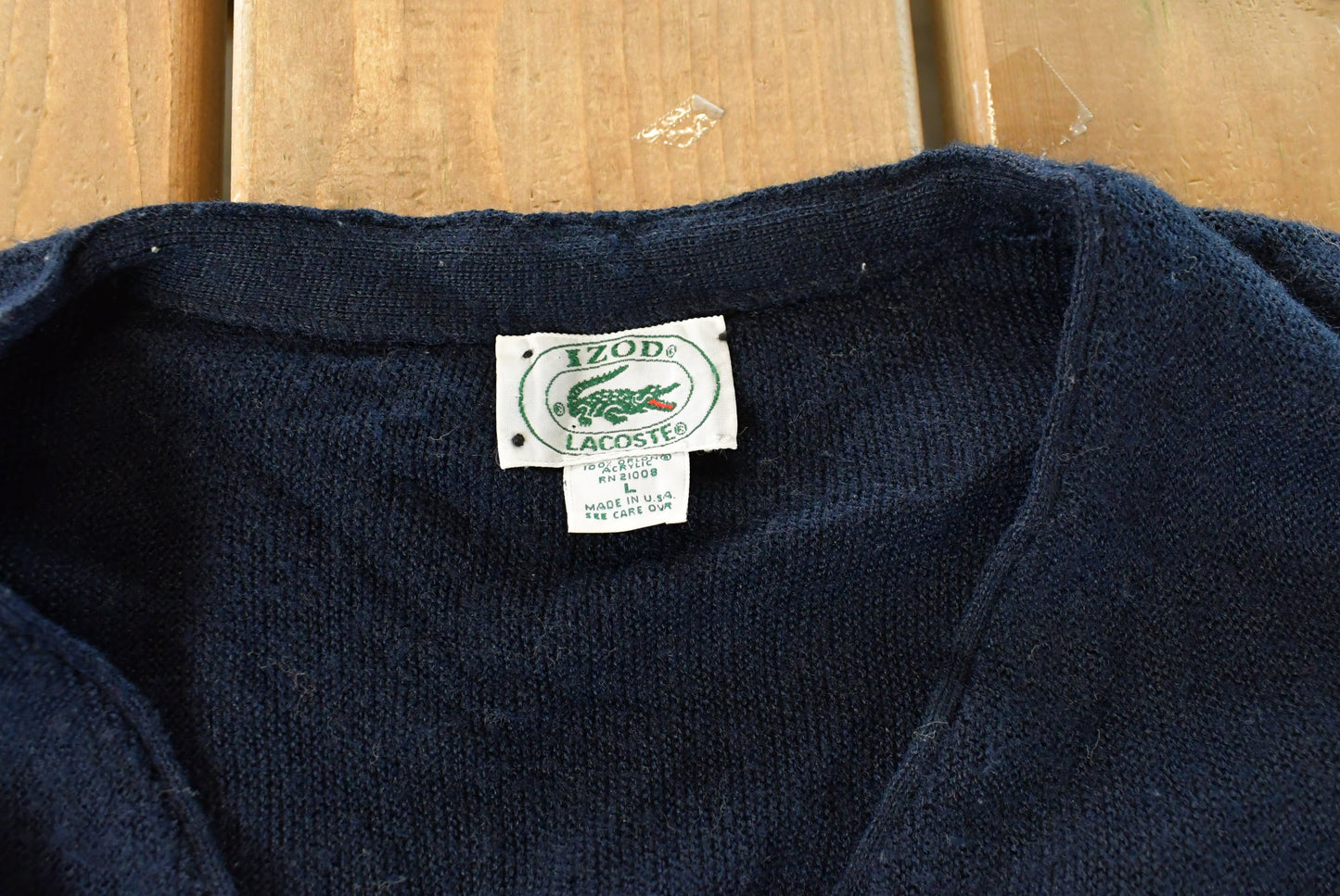 Vintage 1980s Izod Lacoste Knit Cardigan Sweater Men's Large