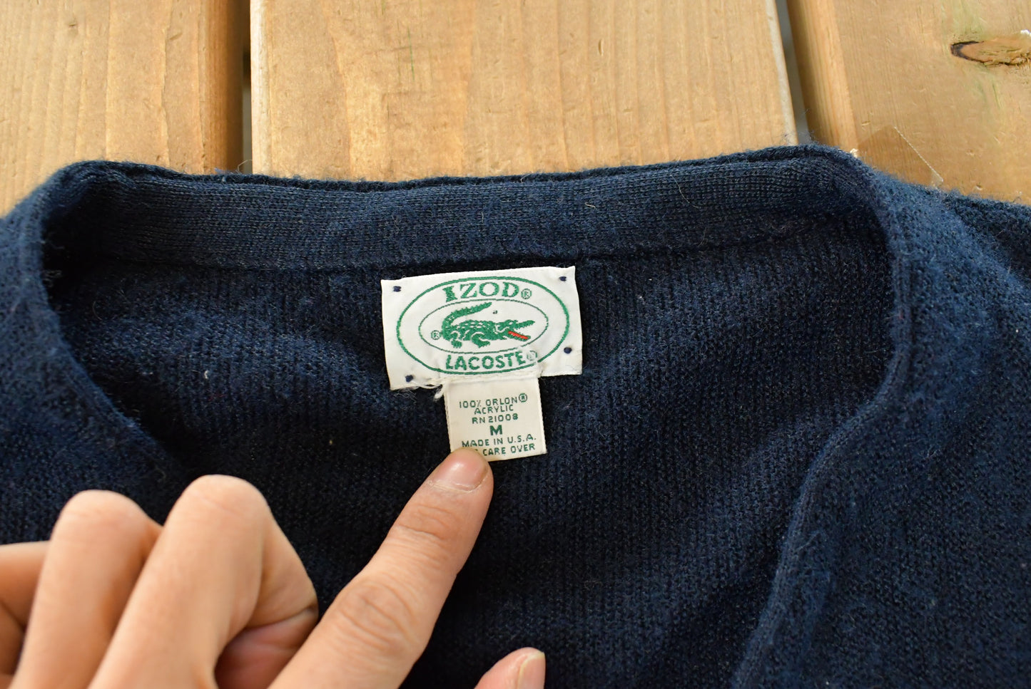 Vintage 1980s Izod Lacoste Knit Cardigan Sweater Men's Medium